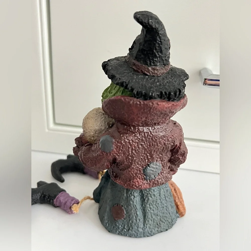 Vintage Halloween Decoration Witch Figurine ornament with hanging legs. 9.25×4
